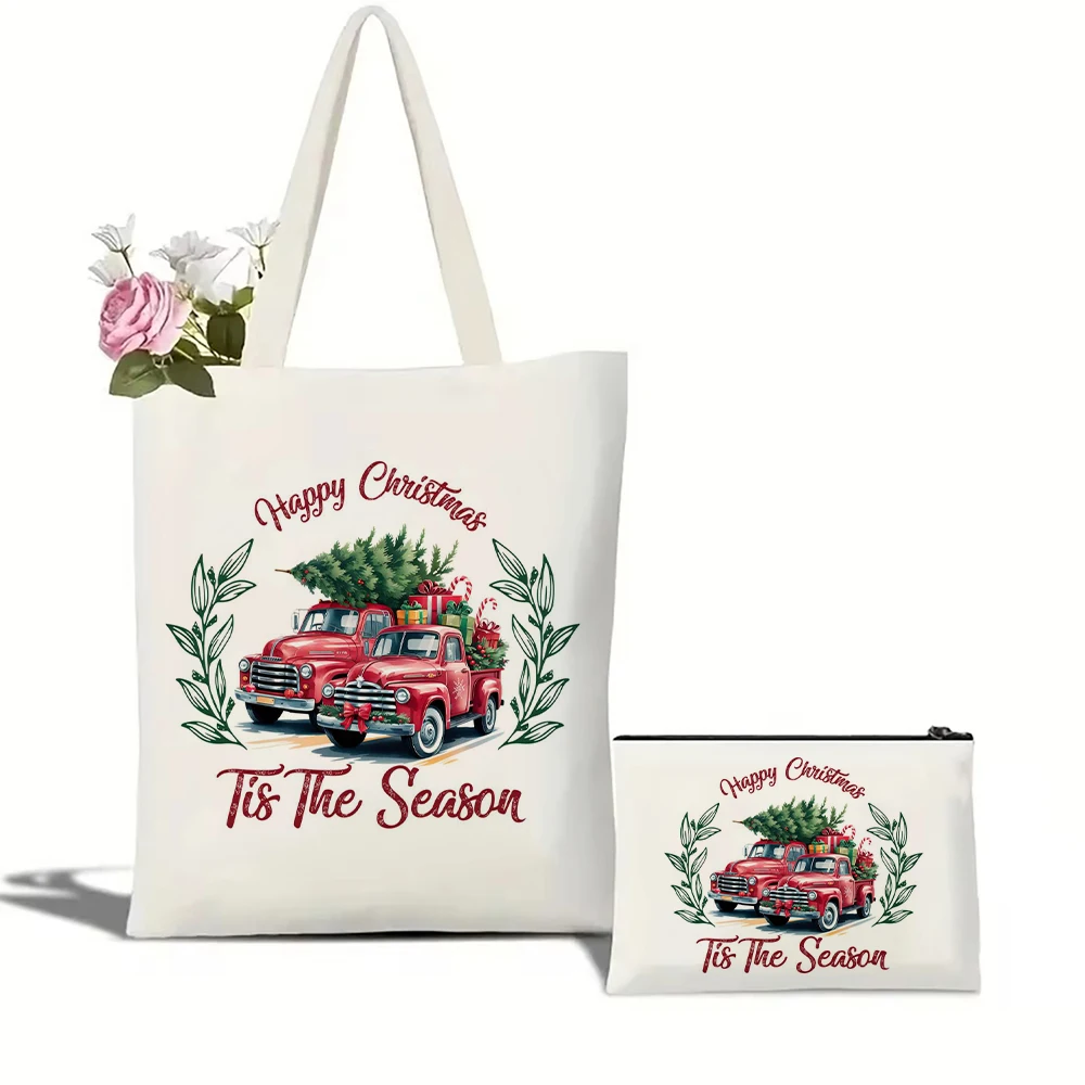 

Сумка-тоут женская с рисунком на тему Рождества, с изображением фермы