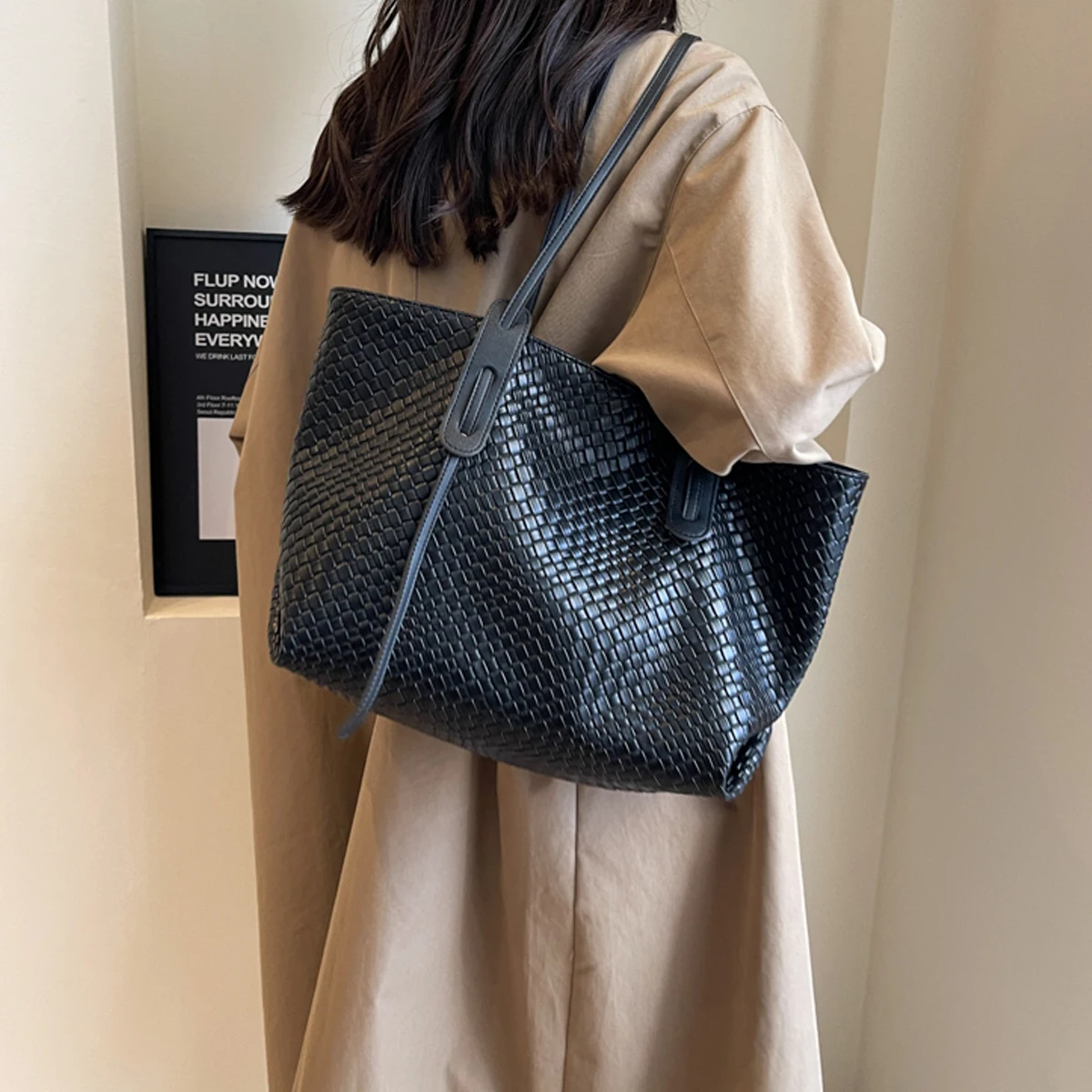 

Осень-зима 2022, женская большая вместительная сумка, повседневная дорожная сумка на плечо, женская сумка из мягкого искусственной кожи, кошелек