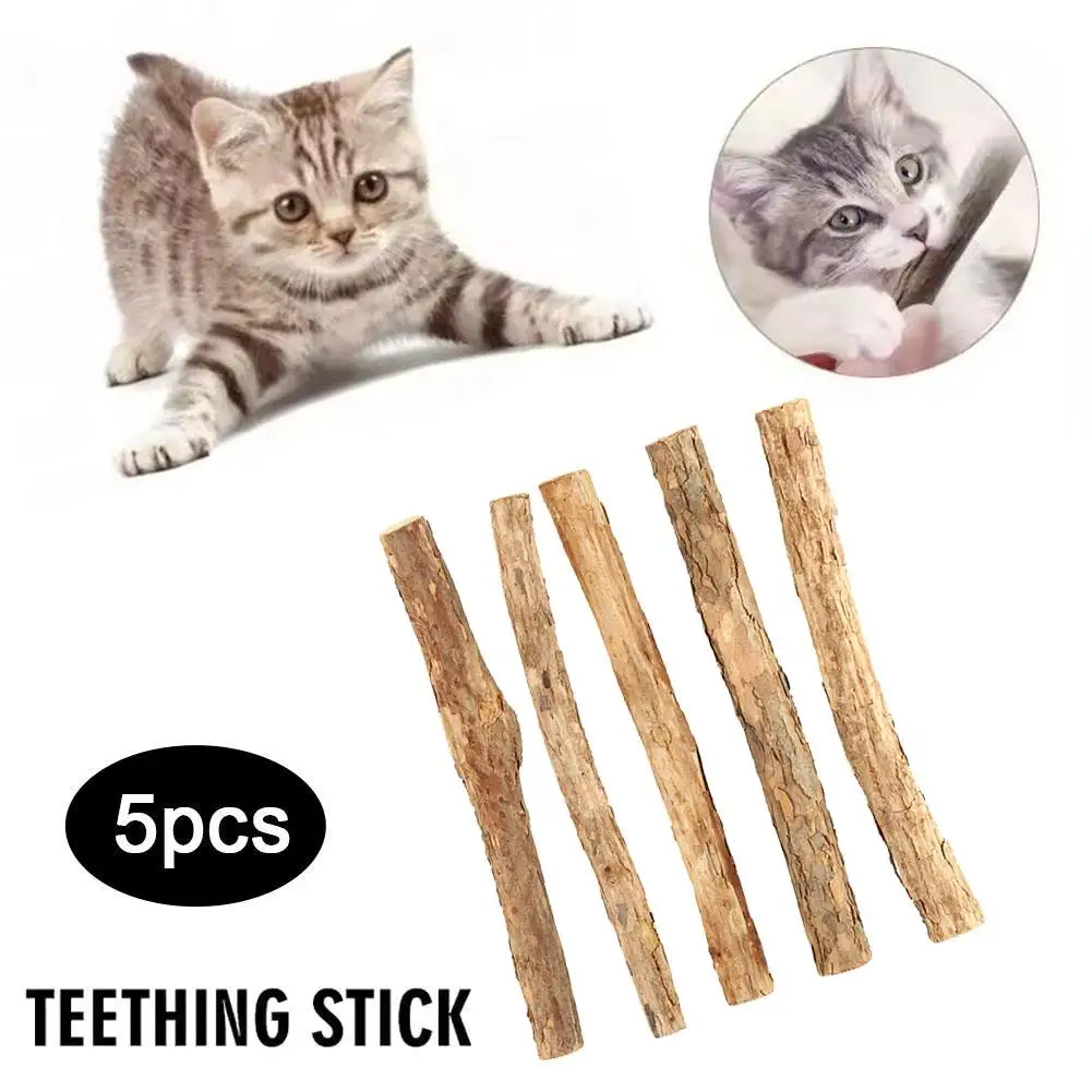 Cat Catnip Sticks Natural Matatabi Silvervine Sticks For Cleaning Teeth Self Healing Cat Snack Stick Kitten Chew Toys G5J9