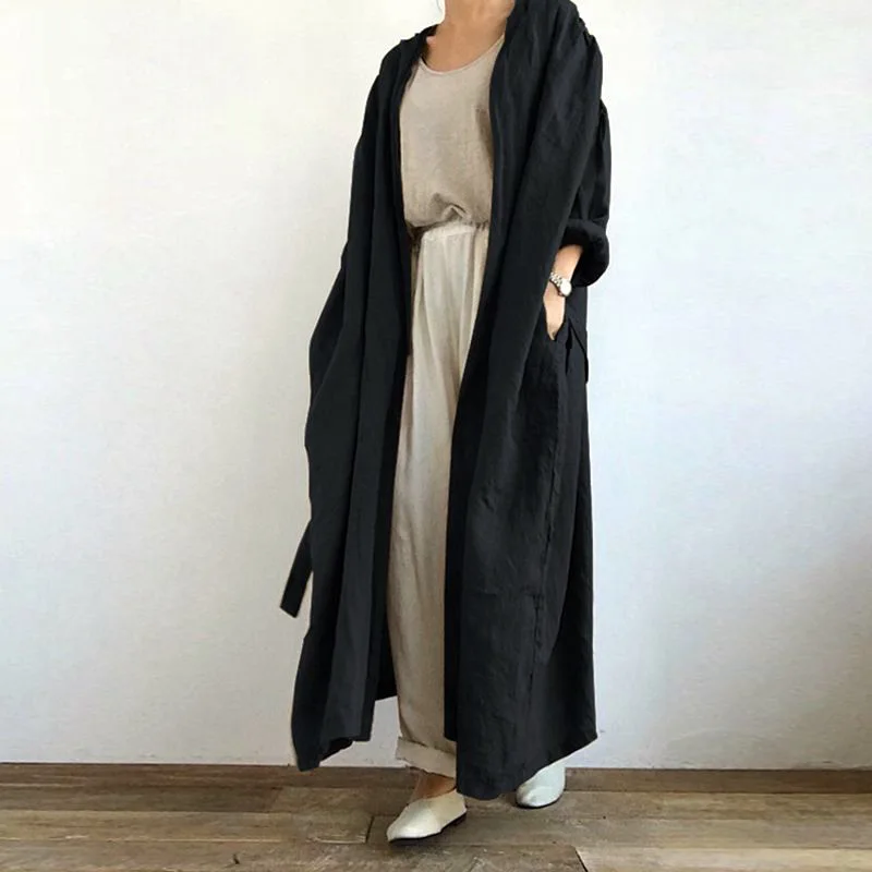 New Casual Women\'s Long Sleeved Shirt Dress Versatile Long Windbreaker Jacket Spring/summer 2024