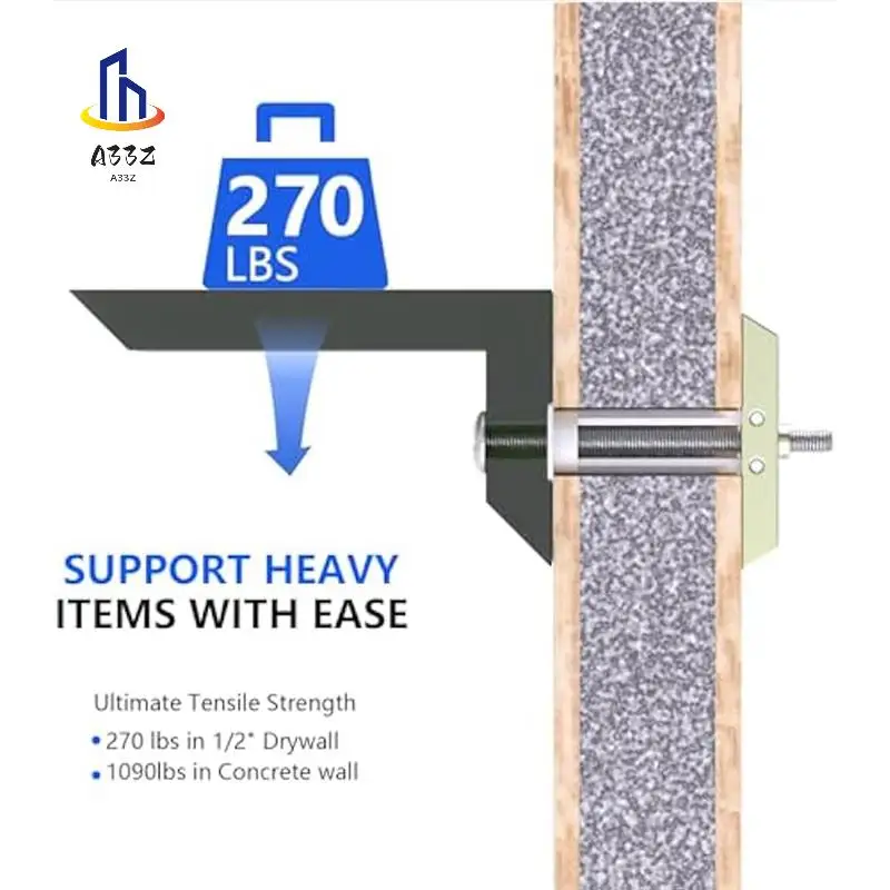

A33Z-Drywall Anchor With Included Bolts For 1/4In-20,Hollow Drywall Anchors For TV Mounting Kit,Each In 1/2In Drywall,12PC