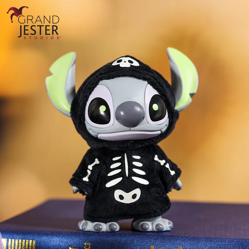 

New Mischief Stitch Pumpkin Wizard Luminous Skull Model Decoration Cartoon Anime Figure Collection Surprise Toy Halloween Gift