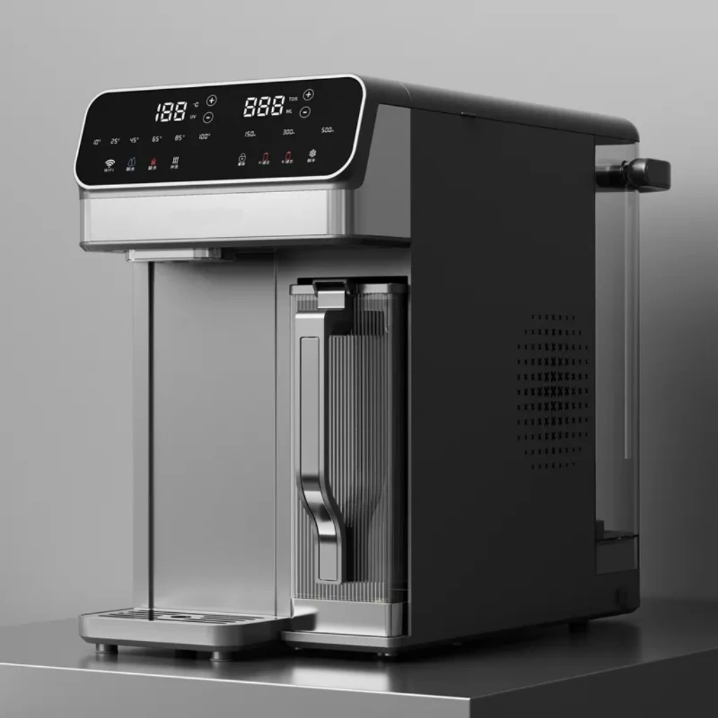 Desktop Hot and Cold Water Dispenser Reverse Osmosis Water Filter System No Installation Required RO Water Purifier with Kettle