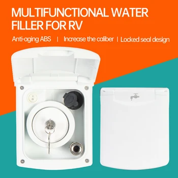 RV มัลติฟังก์ชั่นน้ํา FILLER รวมน้ํา Inlet Camper Trailer Caravan Self ดัดแปลงรถแรงโน้มถ่วงน้ํา Inlet กล่อง