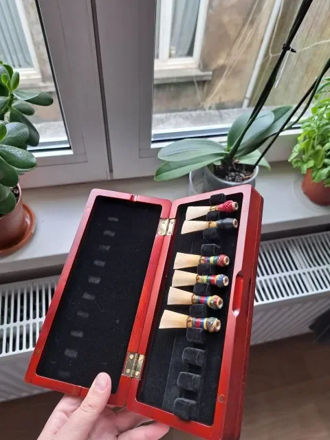1pcs Bassoon Reed Storage Case Made of Maplewood, store 20 Pcs Reeds