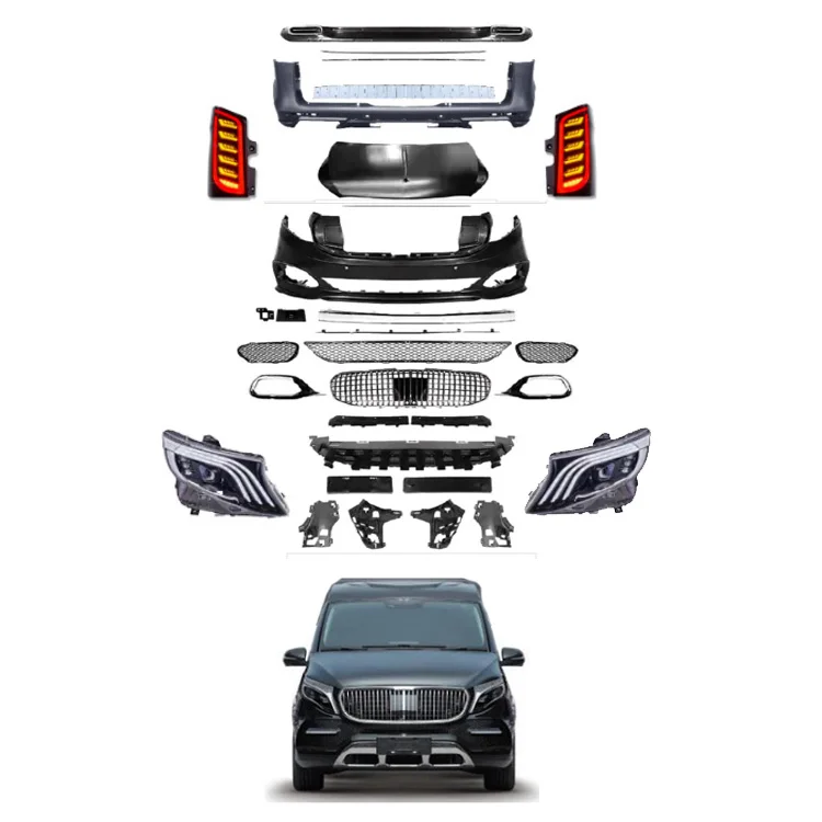 

Damei Новый дизайн W447 Vito Обновления Рыцарский стиль Передний задний бампер Решетка капота Фари Задние фонари Спойлер Комплект кузова для Mercede