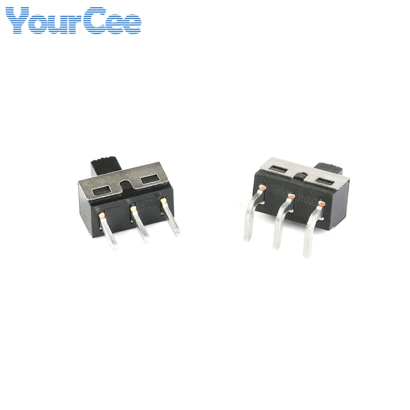 20 sztuk/2 sztuk SS12D10 SS12D06 przełącznik dwupozycyjny 3 piny proste stopy uchwyt wysoki 5mm wygięty 3A 250V przełączniki zasilania odstęp 4.7mm — zdjęcie 3