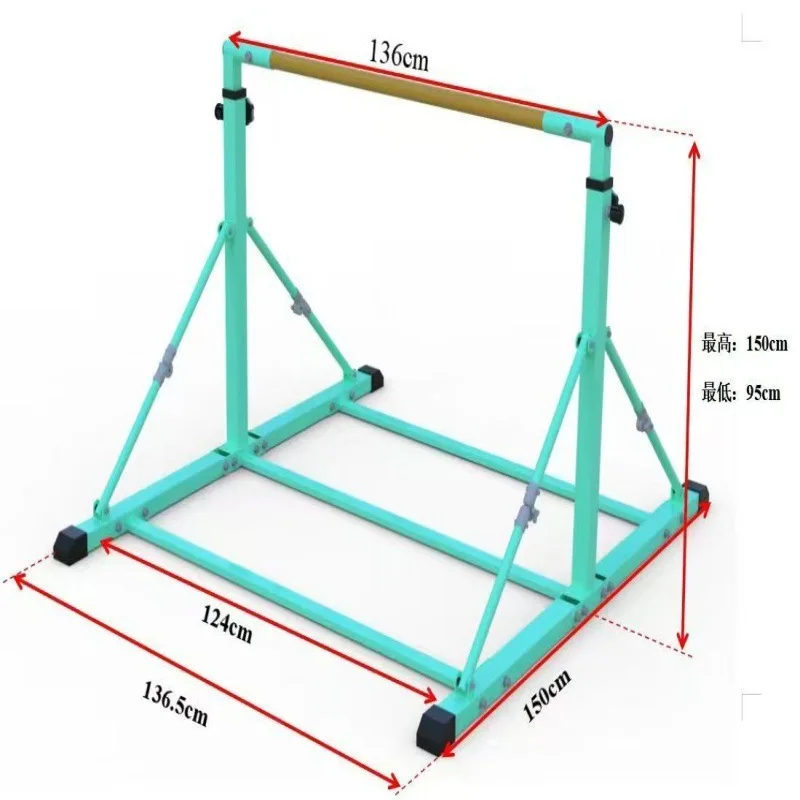 

Adjustable Height Gymnastics Horizontal Bar for Training Children in Pull-Up Exercises for Indoor and Outdoor