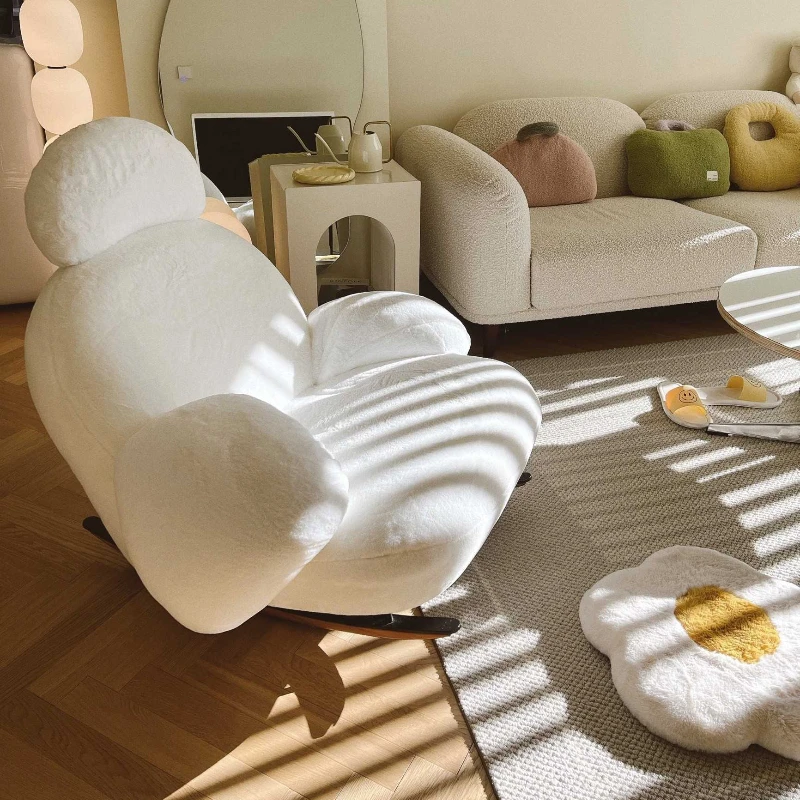 Global Air Freight Living Room Balcony Leisure Lazy Sofa Light Luxury Bedroom Recliner Nordic Rocking Chair Housewarming Gift image 5