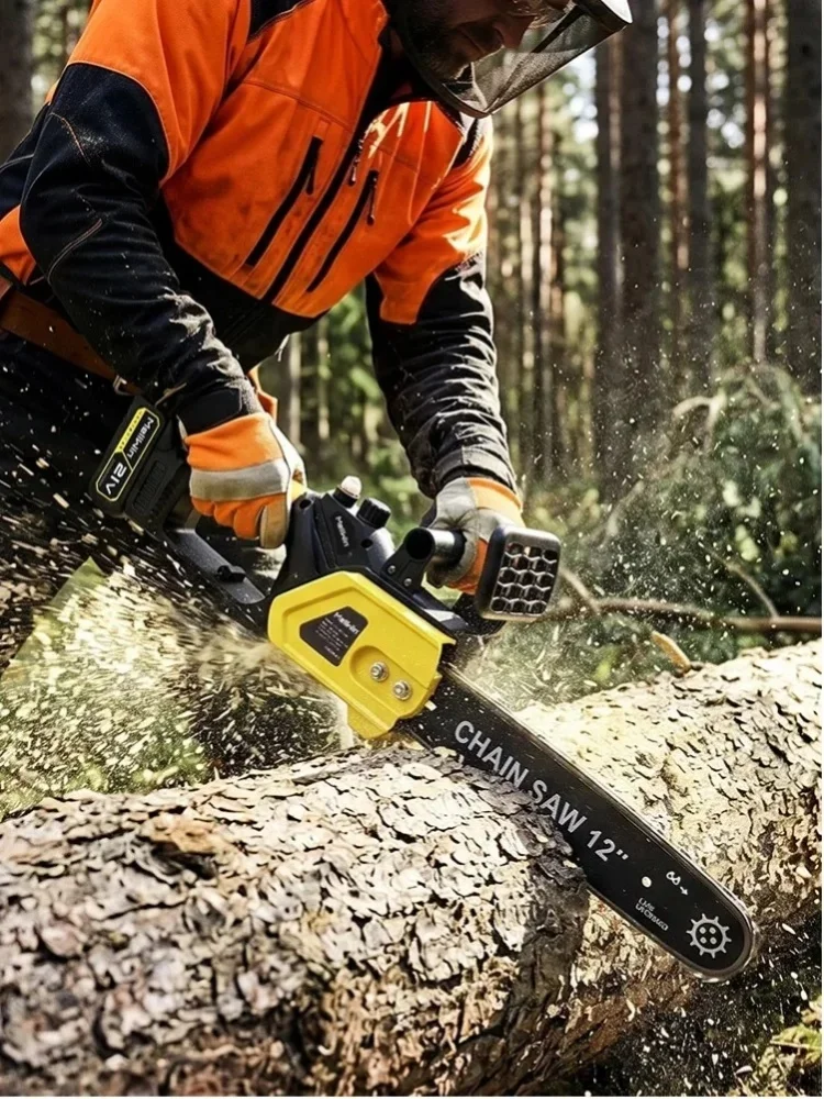 MELLWIN Bürstenlose 12-Zoll-Elektrosäge mit automatischer Ölfunktion, kabellose Kettensäge zum Holzschneiden, Werkzeug für Makita 18V-Akku