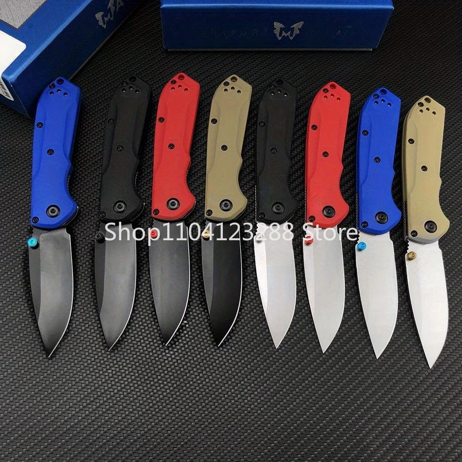 565 Knife Outdoor Pocket Folding Knife EDC Multifunctional Camp Fishing Tool Satin Plain Blade Nylon Wave Fiber Fiber Handles