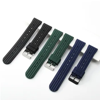 20MM 22MM Rubber Waffle Watch Band For Seiko Soft Rubber Watch Strap Waterproof Replacement Universal Watchbands