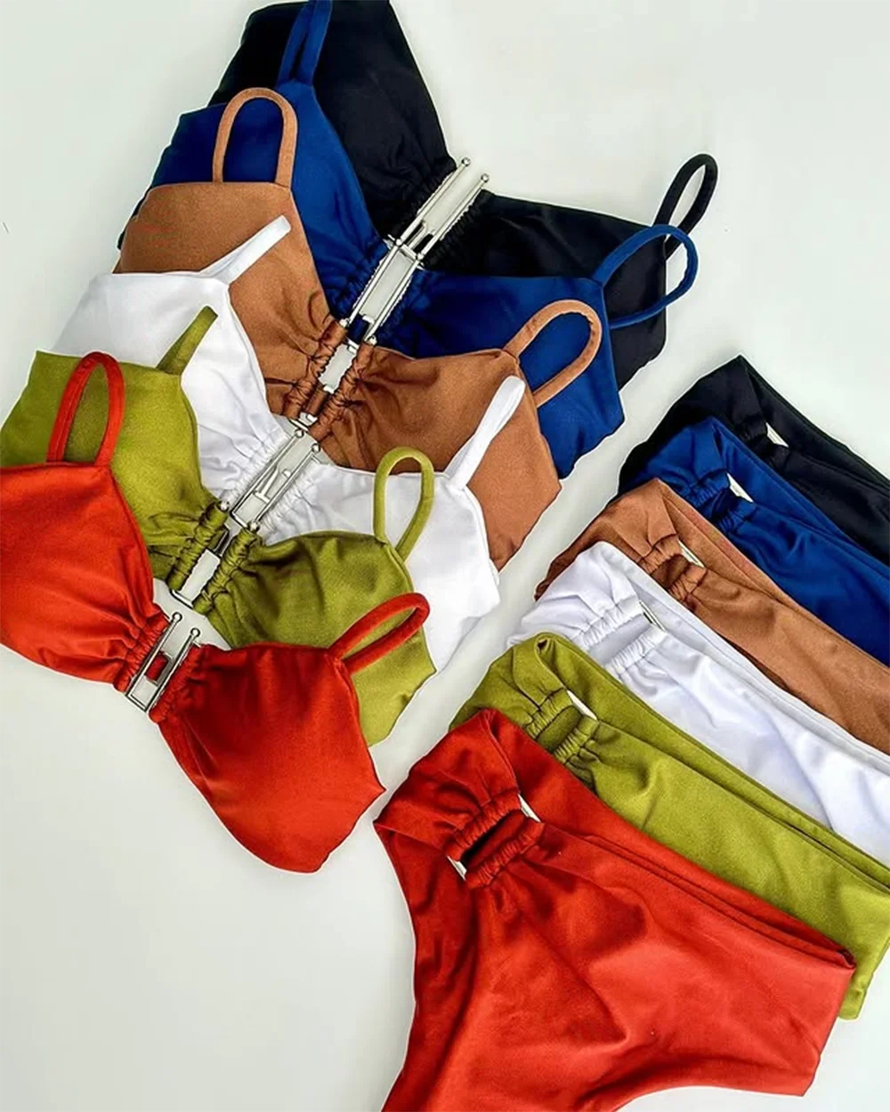 Bandeau Bikini Push Up Women Swimsuits 2025 Sexy Female Swimwear Brazilian Bikini Set Thong Biquini Swim Suits Solid Beachwear