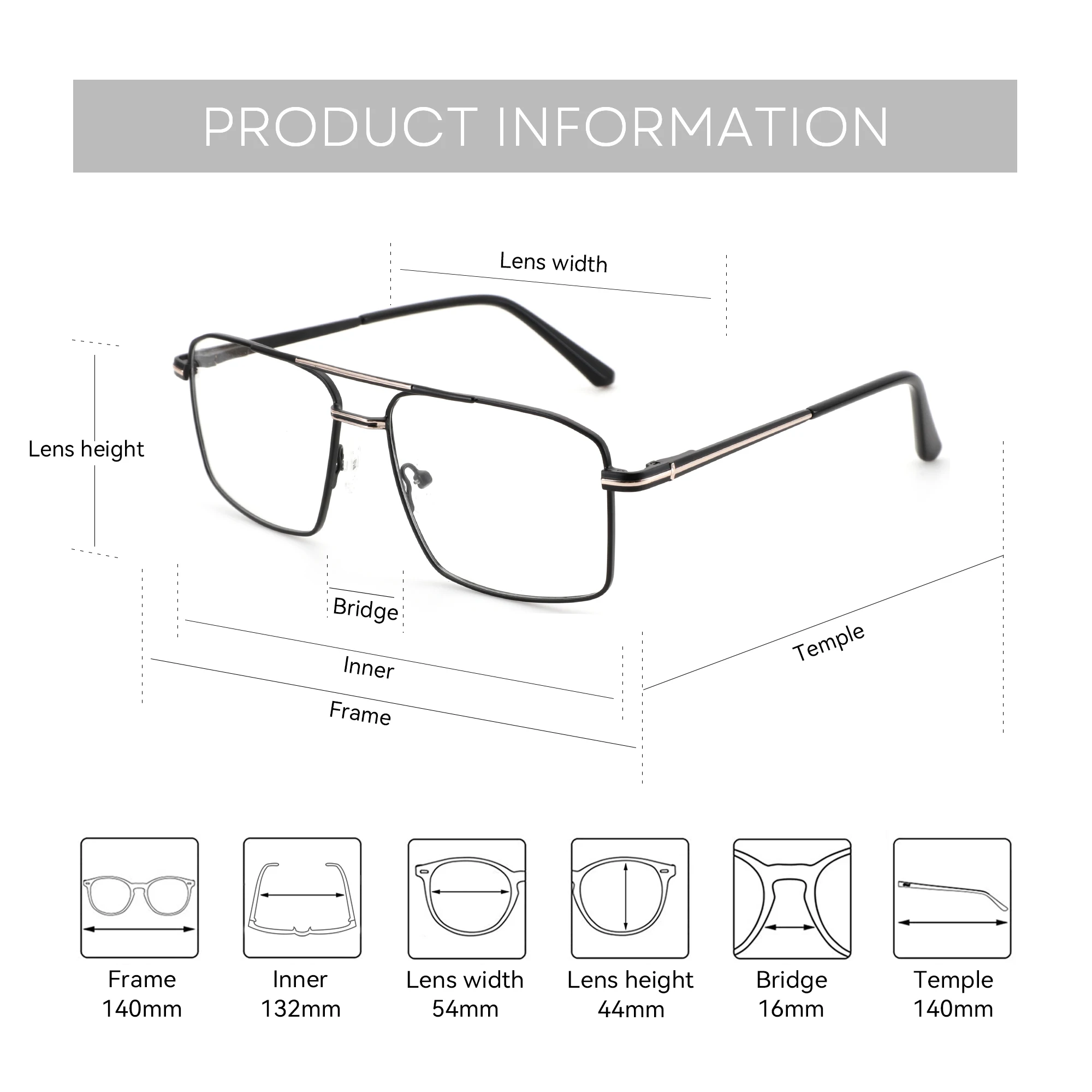 ZENOTTIC(M Size)High-quality Metal Prescription Glasses Man Aviator Photochromic Optical Eyewear Pilot Progressive Eyeglasses - Image 5