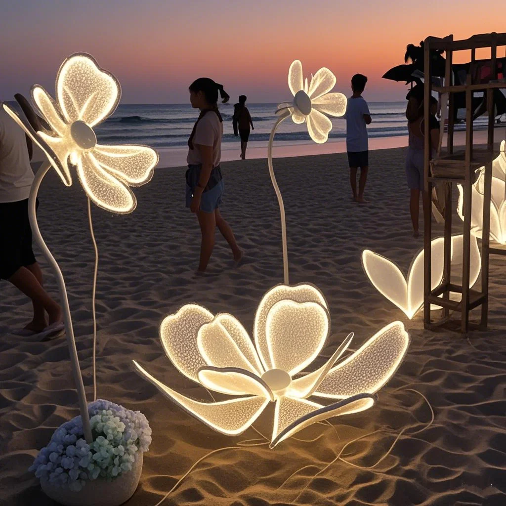 

Wedding Decoration Luminous Flower Lamp LED White Lace flower decor Wedding Road Lead Birthday Party Event Stage Decorations