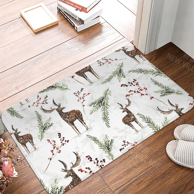 Christmas series anti slip shower mat bathroom carpet shower mat home decoration floor mat kitchen bedroom living room door mat