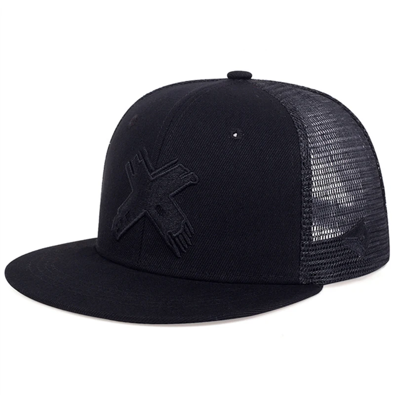 Fashion Baseball Caps X Embroidered Mesh Breathable Caps Hip-Hop Outdoor Unisex Turning Hats Snapback Hats