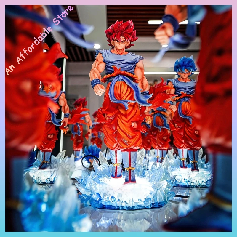 33cm In Stock Jt Dragon Ball Action Figure Desktop Ornament Statue Super Blue Wukong Double-Headed Model Gk Figure Model