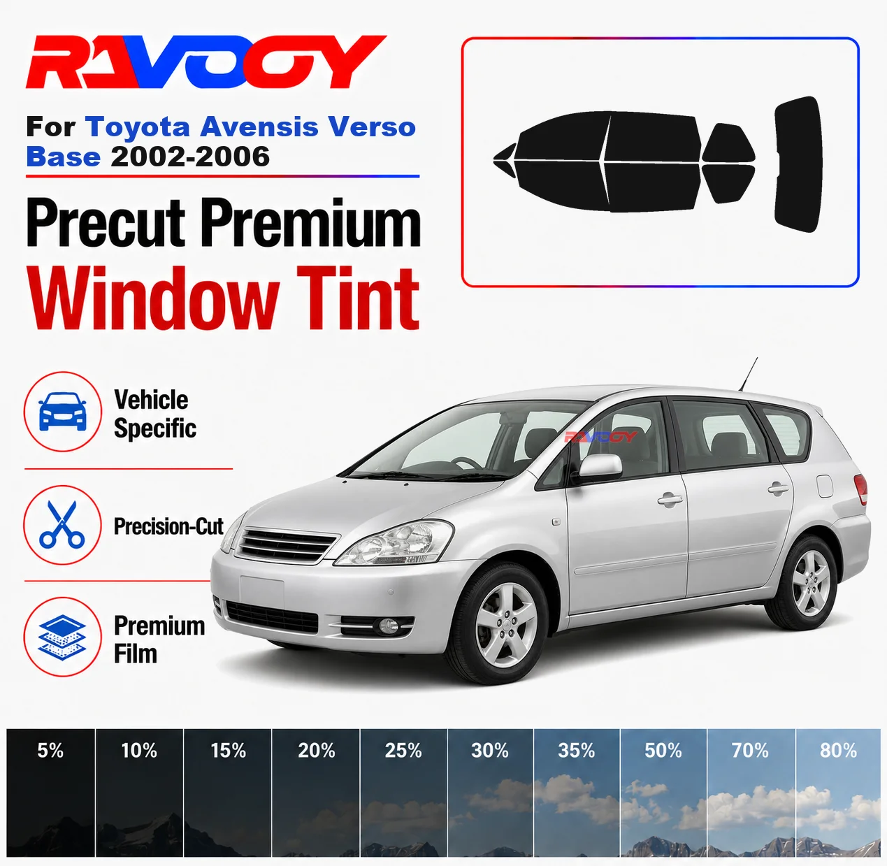 premium-precut-window-tint-kit-front-rear-windows-rear-windshield-for-toyota-avensis-verso-base-2002-2006-nano-ceramic-film