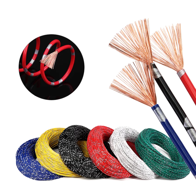 2 - 100 متر AVSS سلك السيارة 22 20 18 16 14 13AWG PVC مكبر صوت تلقائي كابل تعديل الصوت مرن سلك طاقة من النحاس النقي #5