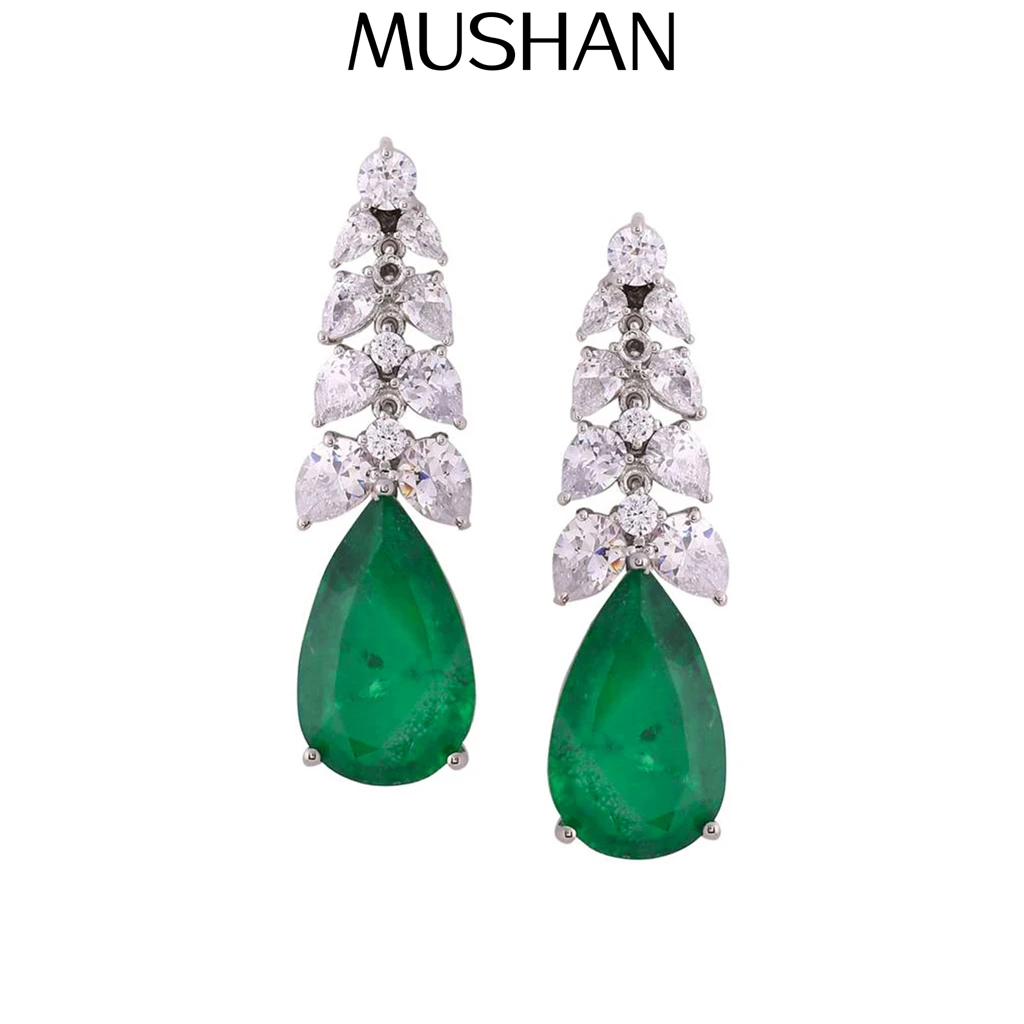 

MuShan Jewelry 925 Sterling Silver Earring HCD Diamond Fine High Carbon Gemstones Women 925 Sterling Silver Studs Accessories