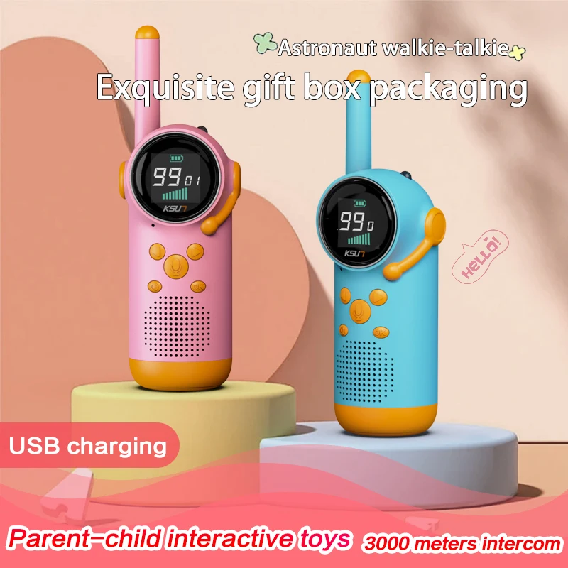 Children Walkie Talkie 2pcs Kids Mini Rechargeable Walkie Walkie For Child Boy Girl Toys Two Way Radio Station KSUT UT666