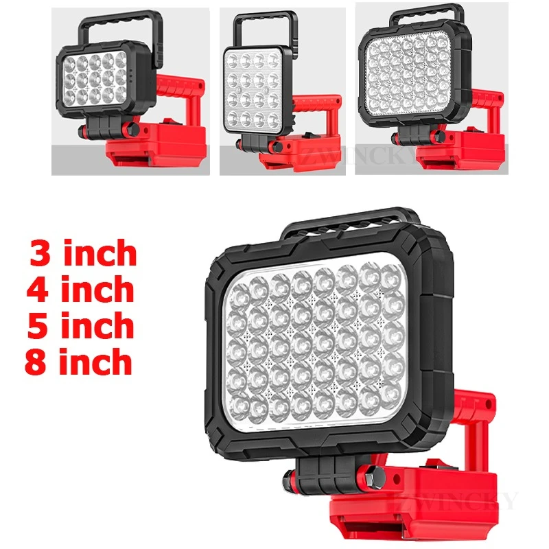 LED pracovní lampa pro Milwaukee 18V Li-ion baterie, příslušenství, svítilna, svítilna, lucerna, kempování, přenosné nouzové osvětlení - náhled 2