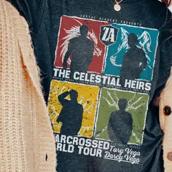 Celestial Heirs Starcrossed World Tour T Shirt Officially Licensed Zodiac Academy Za Vintage Band Romantasy Merch Booktok