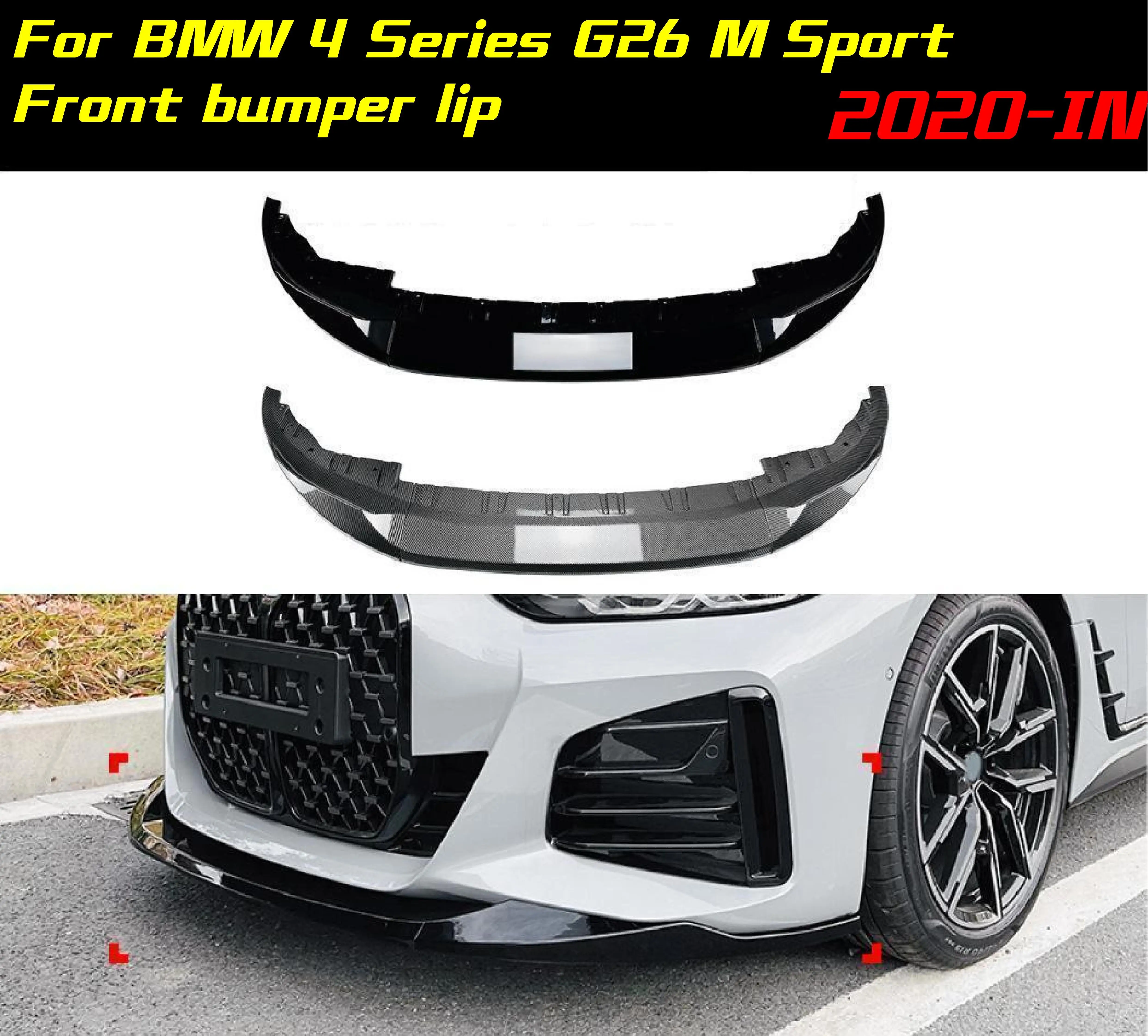 

Front Bumper Lip Splitter Diffuser Spoiler Bumper Guard Protector Accessories For BMW 4 Series G26 M Sport 2020-IN Spoiler Body