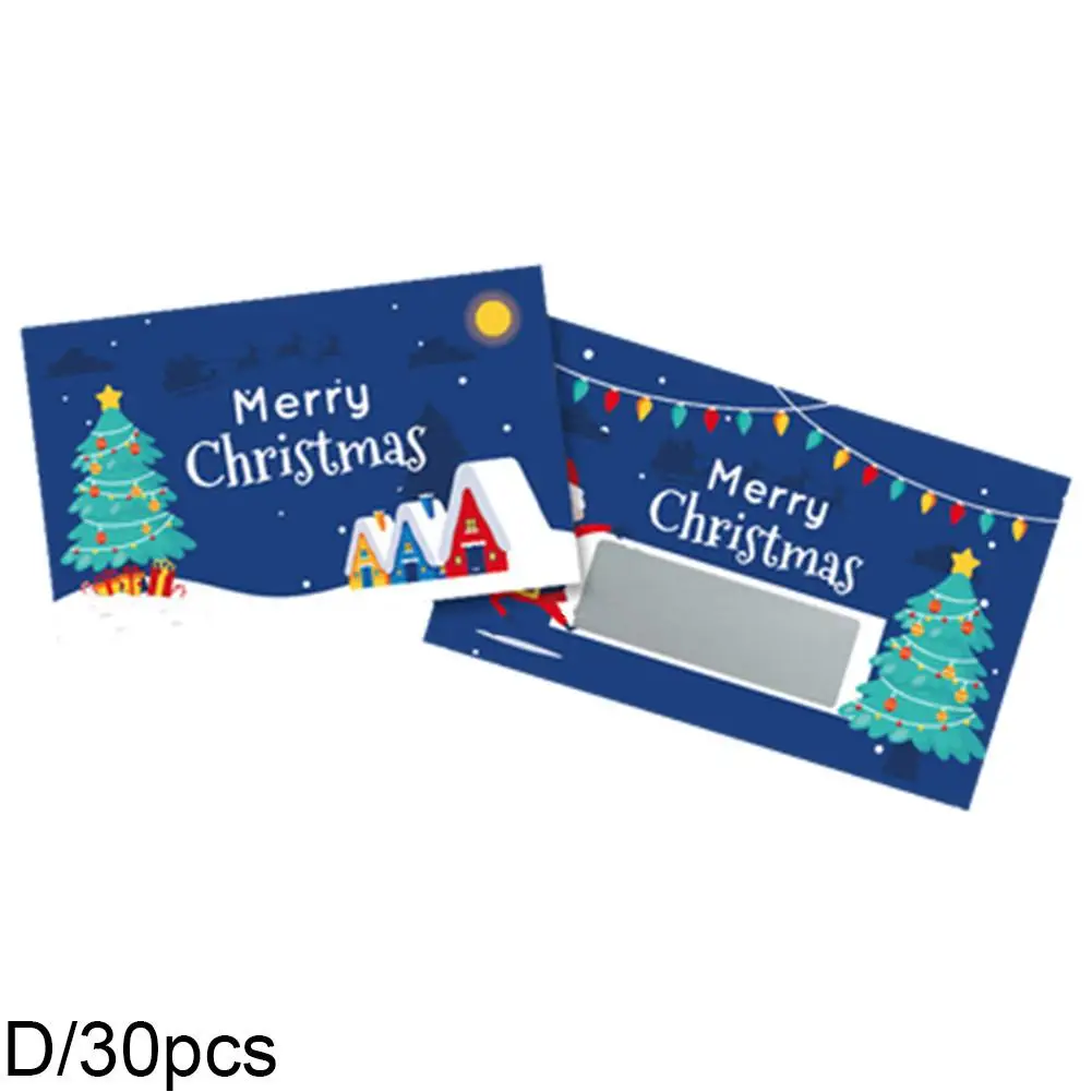 10/30PCS ใหม่คริสต์มาส Scratch การ์ด Santa Claus เครื่องมือ-ของขวัญปาร์ตี้คริสต์มาส DIY Voucher, และเกมต้นไม้วันหยุด Patte Y5I7