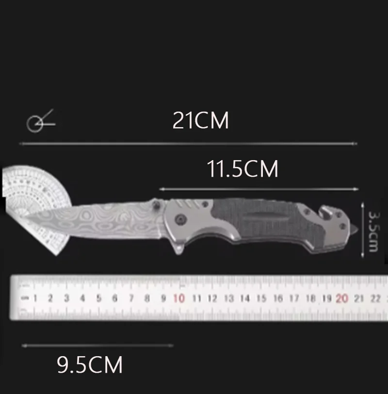 Stainless steel outdoor knife, camping multi-function folding knife, EDC portable pocket knife, sharp cutting knife BBQ knife