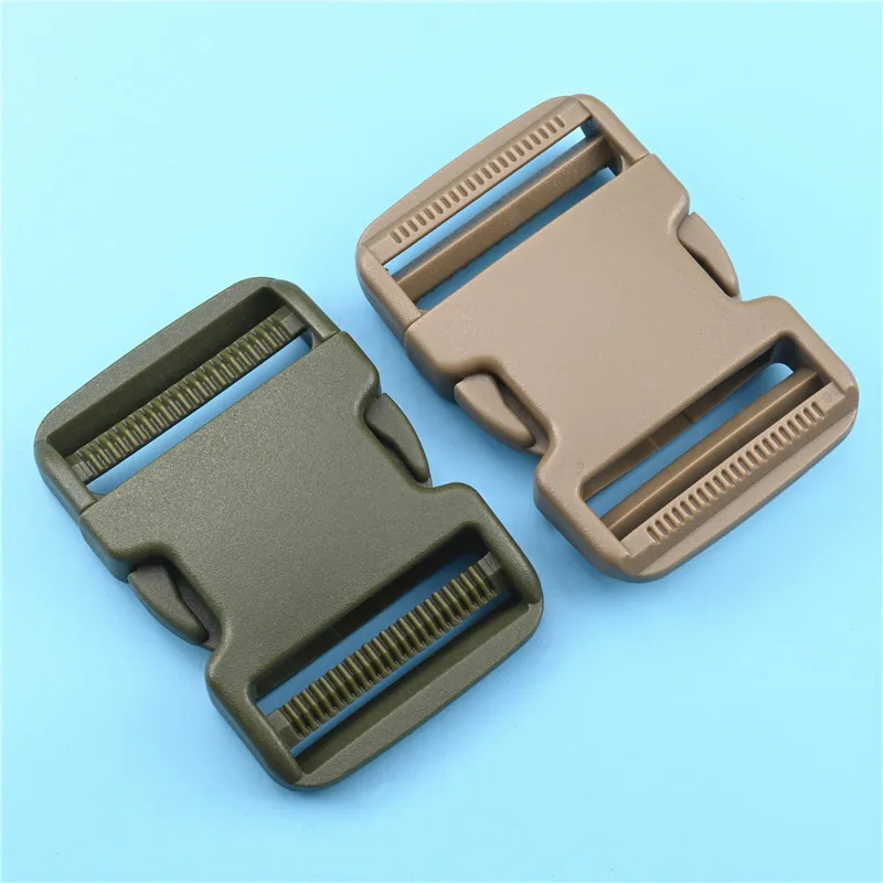 2 Pcs/Pack 50mm Plastic Buckle Hardware Dual Adjustable Side Release Buckles Molle Tatical Backpack Belt Bag Parts Strap Webbing