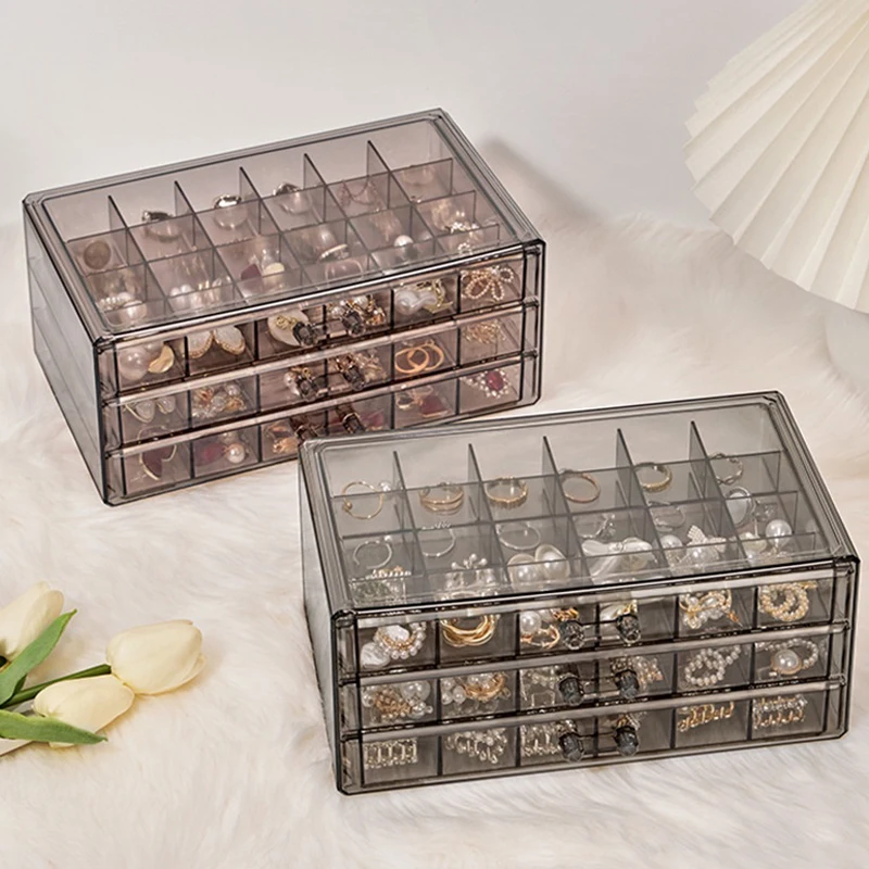 

Desktop Cosmetic Storage Box For Dressing Table Household Transparent Large Capacity Mask Storage Box With Lid