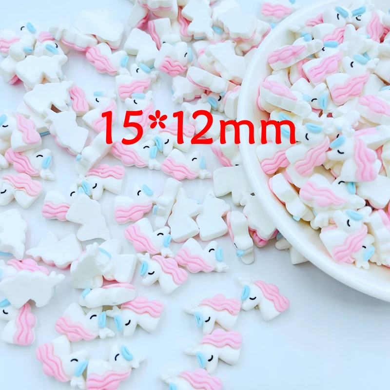 20Pcs New Cute Mini Cartoon Pink Unicorn Flat Back Resin Cabochons Scrapbooking DIY Jewelry Craft Decoration Accessories A63