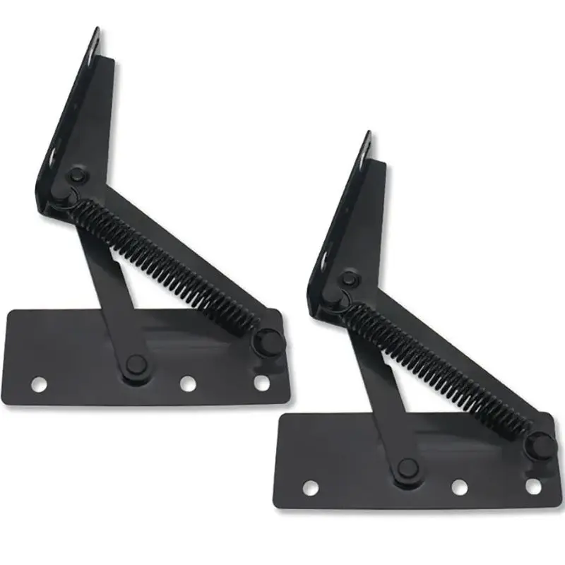 2Pcs/set Black Sofa Hinge Furniture Hinges Multifunctional Supporting Spring Hinges For Support Sofa Headrest, Storage Box