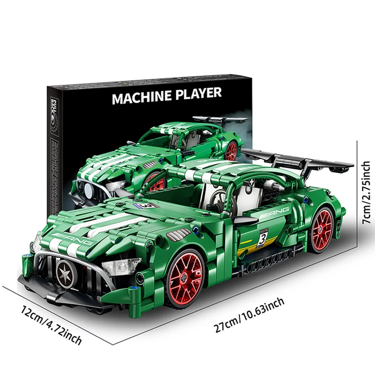 Zestaw klocków wyścigowych, 456 elementów, techniczny model samochodu wyścigowego, zabawki samochodowe z napędem pull-back dla chłopców, klocki, prezenty świąteczne