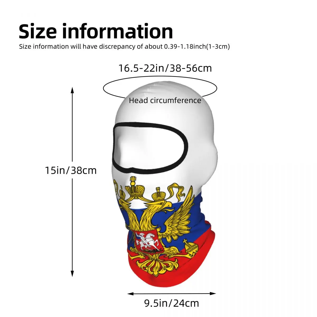 Flag Of Russia Balaclava Full Face Mask Breathable Motorcycle Winter Warm Full Cover Caps Neck Windproof Dustproof Cycling Caps