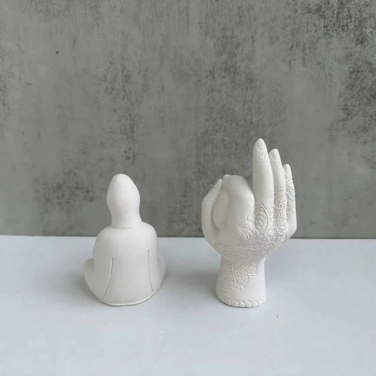 Buddha Scented Candle Mold Lotus Base Guanyin Hand Candle Holder Plaster Silicone Molds for Epoxy Resin