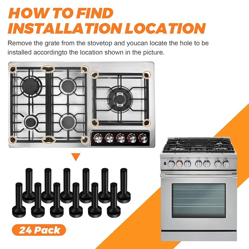 24er Pack wb02x24790 Rost Gummi füße fit Herd Top Range Rost Fuß Gummi pads-Kochfeld Rost Fuß ersetzt 4455270 einfach zu installieren