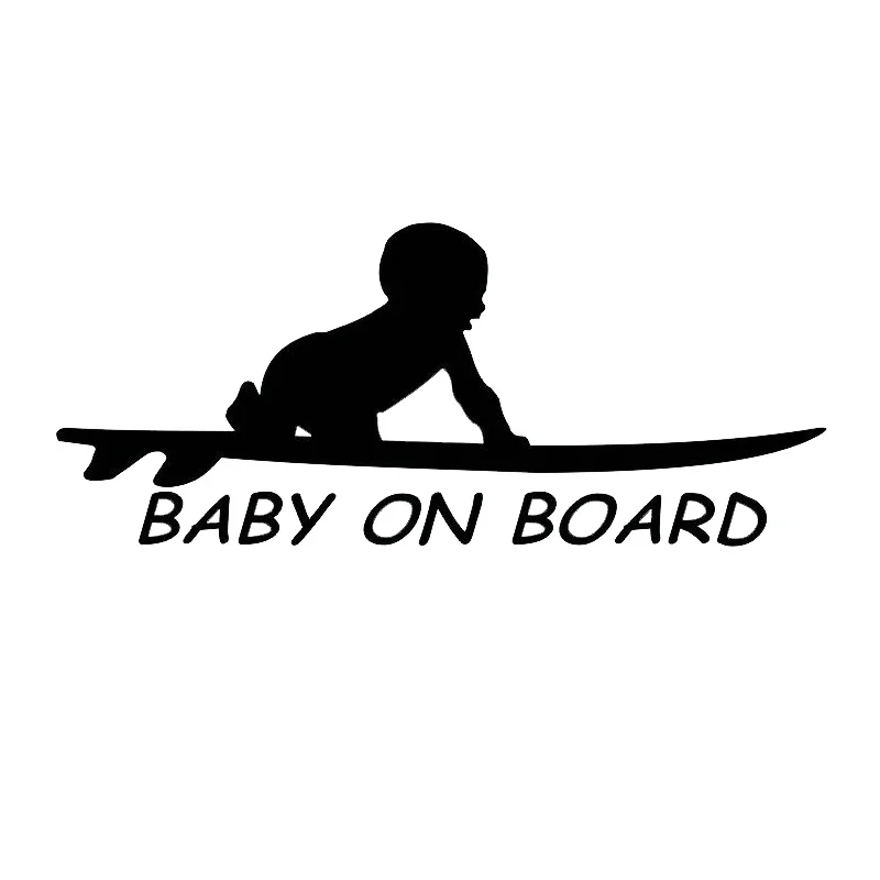 Baby on Board Surf Surfing Surfboard Car Truck Window Funny Vinyl Decal Stickers Personalized Car Decoration 15.3*6.4CM