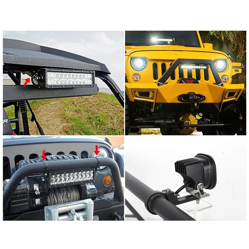 Roof LED Light Bar Round Cage 2Inch Clamps Bracket For Can-Am Commander Maverick X3 2015-2021