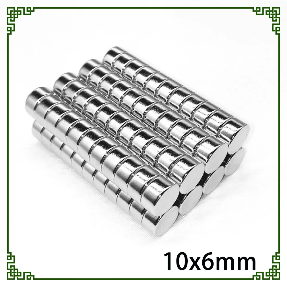 10X6mm Round Search Magnets 10*6 Thick Disc Powerful Magnet For Fridge, DIY, Building, Scientific, Craft, Education 10x6