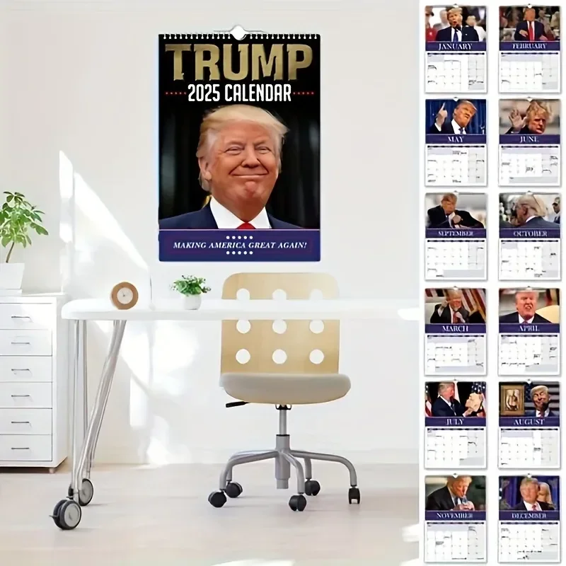 Calendar 2025 Featuring Legends Wall Calendar For 2025 12-Month Featuring Wall Planner Desk Accessories Trump Wall Calendar