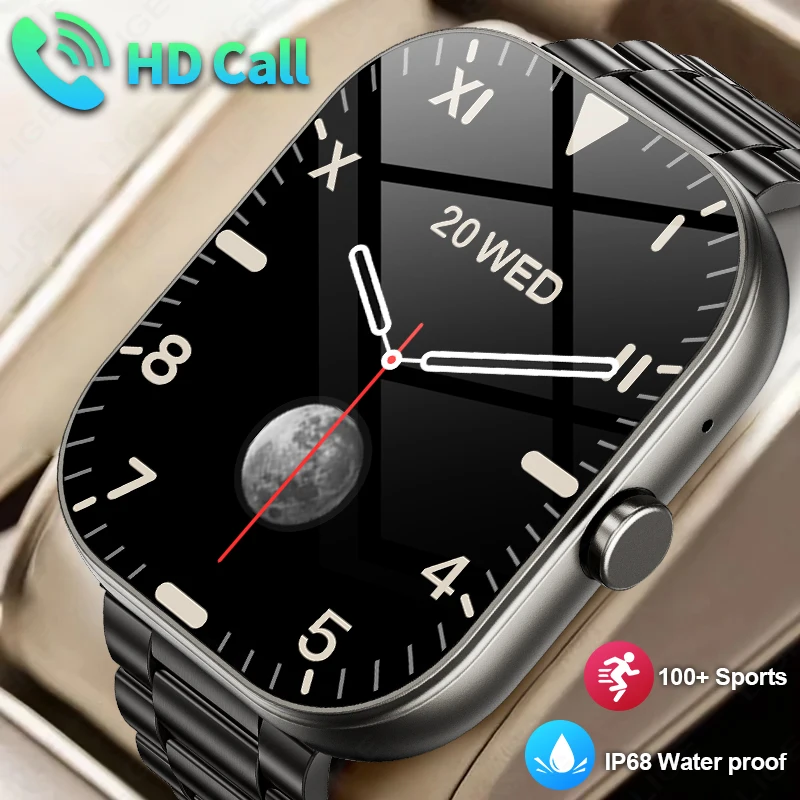 

LIGE 2.01" Bluetooth Call Smart Watch Men Women Full Touch Screen Heart Rate Sports Fitness Pedometer Smartwatch For Android iOS
