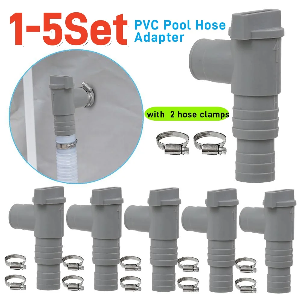 1-5 juegos de adaptador de bomba de filtro de piscina de PVC Intex PoolSun válvula de drenaje de piscina válvula de globo adecuada para accesorios de manguera de 32mm