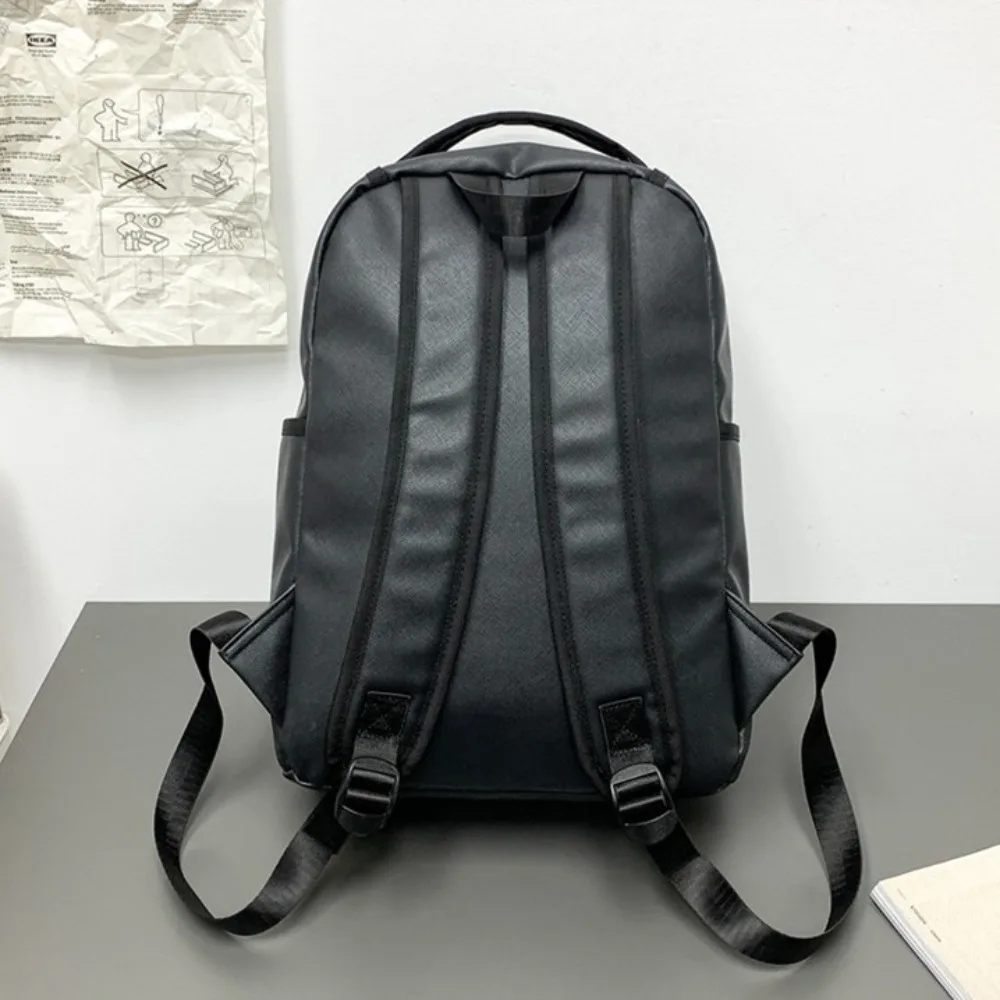 Moda couro do plutônio mochila masculina mochila tubarão bolsa de ombro grande capacidade zíper bolsa sacos escolares estudantes