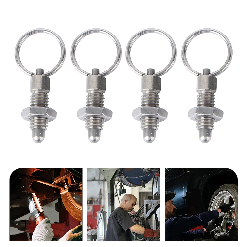 

4pcs Knob Plungers Stainless Steel High Hardness Temperature Resistance Corrosion Wear Indexing Equipment Locking Safety
