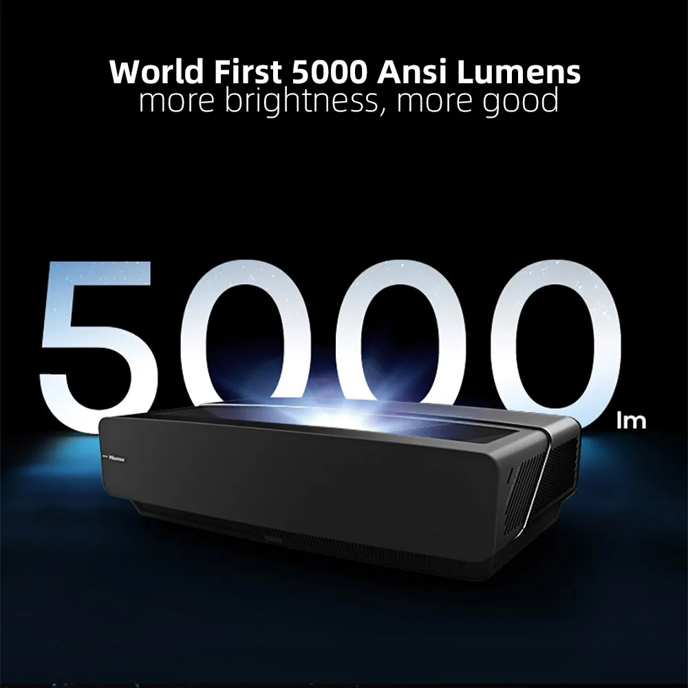 Hisense T52 4K Projector, High Lumens Auto Focus 8 Point Keystone HDR10 Android Smart WiFi 4K Projector Low Latency Game Beamer