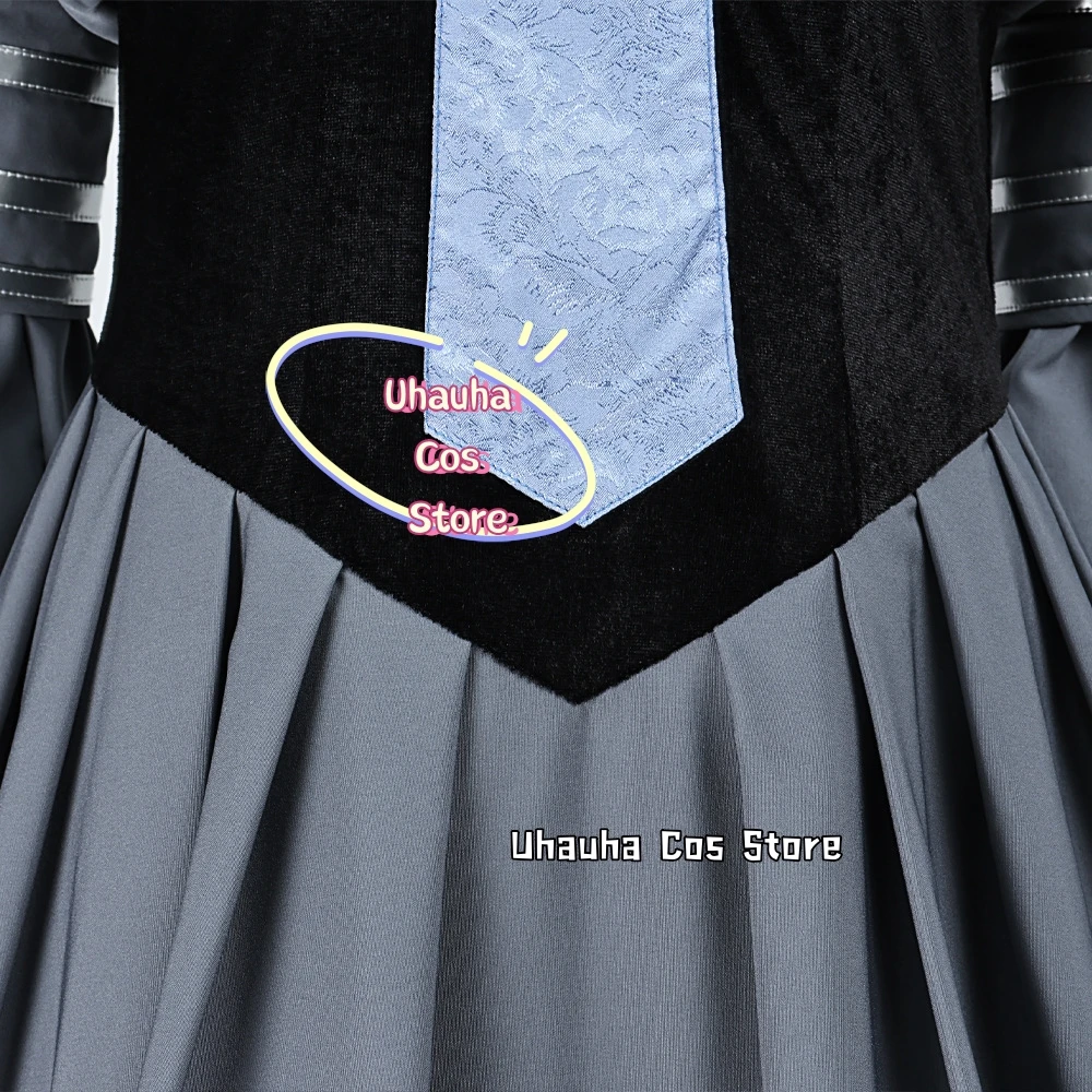 {Uhauha cos} rainha amidala cosplay vestido gótico traje medieval renda retalhos alargamento gola alta manga maxi vestido dia das bruxas