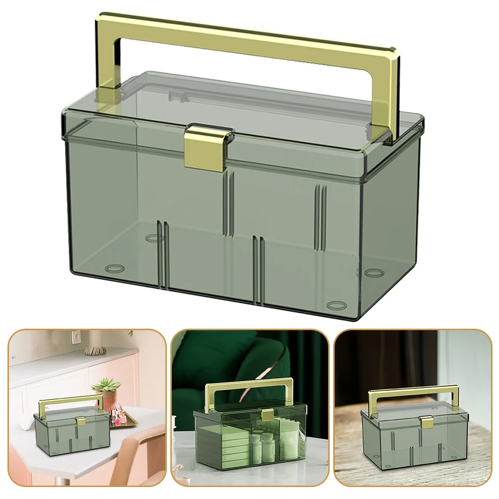 

Portable Medicine Box with Handle Large Aid Storage Container for Home Travel Sports Multi Purpose Household